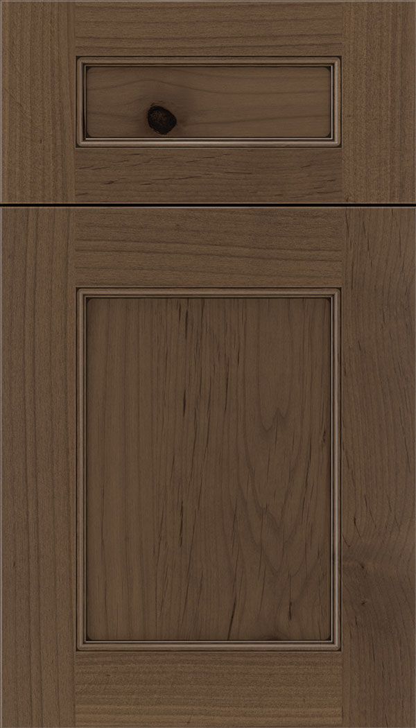 Lexington 5pc Alder recessed panel cabinet door in Toffee with Black glaze