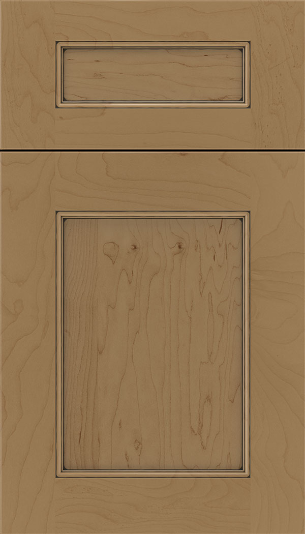 Lexington 5pc Maple recessed panel cabinet door in Tuscan with Black glaze