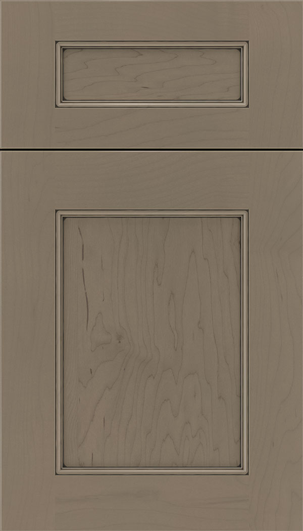 Lexington 5pc Maple recessed panel cabinet door in Winter with Black glaze