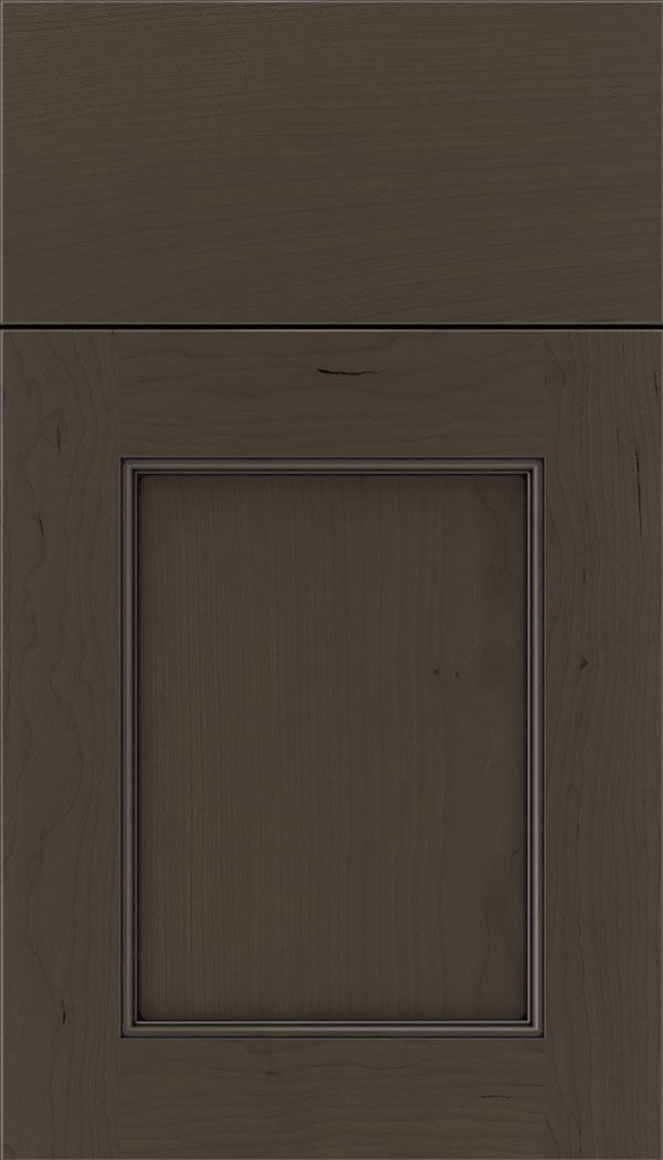Lexington Cherry recessed panel cabinet door in Thunder with Black glaze