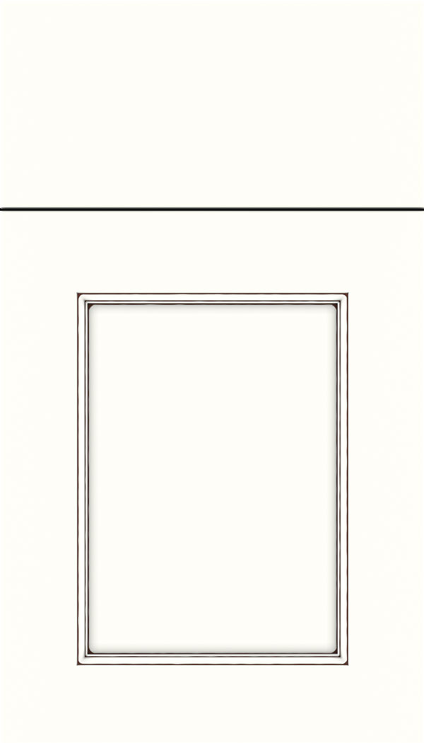 Lexington Maple recessed panel cabinet door in Alabaster with Mocha glaze
