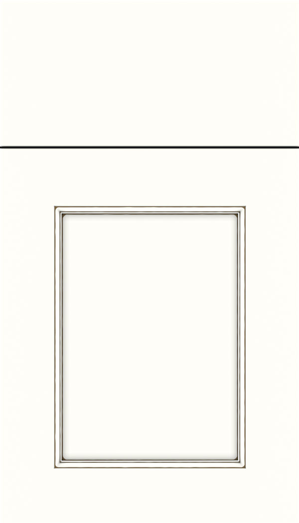 Lexington Maple recessed panel cabinet door in Alabaster with Smoke glaze