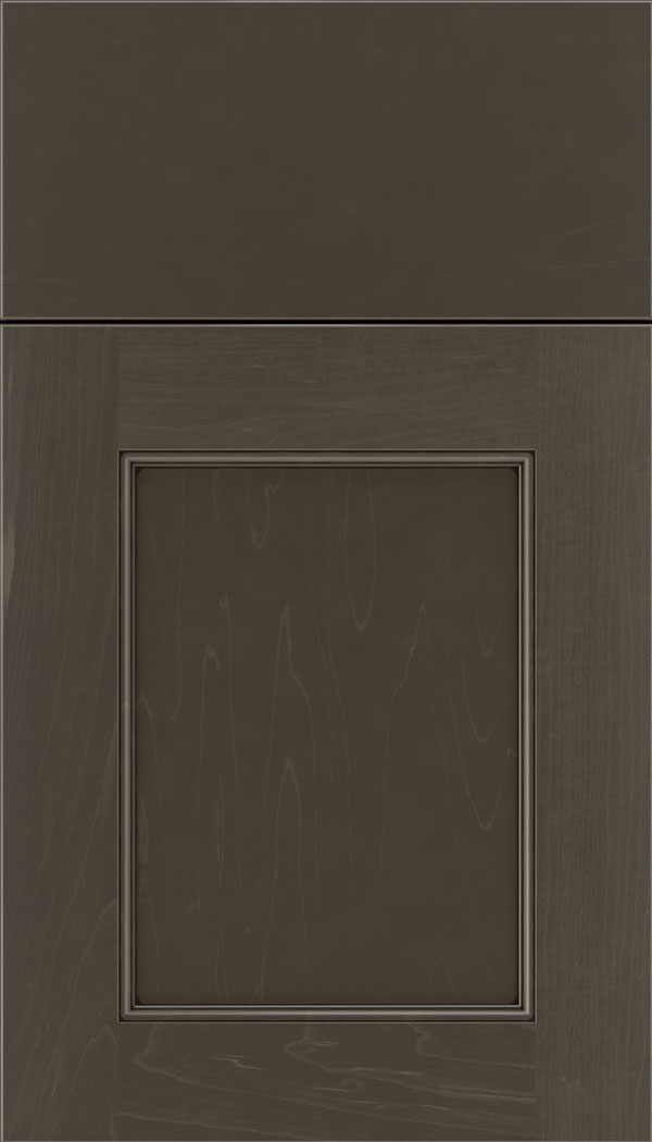 Lexington Maple recessed panel cabinet door in Thunder with Black glaze