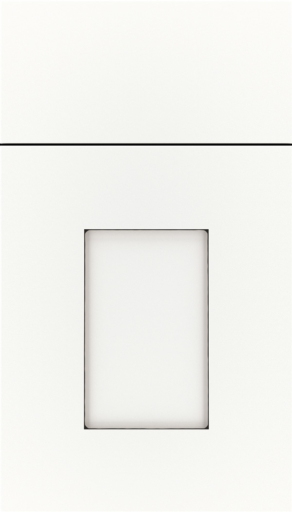 Newhaven Maple shaker cabinet door in Whitecap with Black glaze