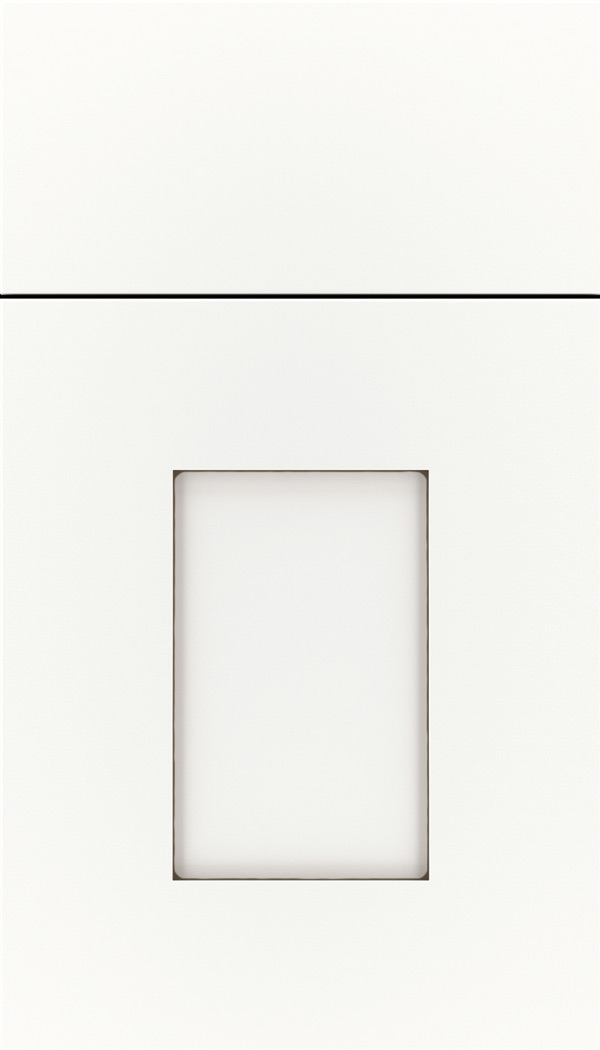 Newhaven MDF cabinet door in Whitecap with Smoke glaze