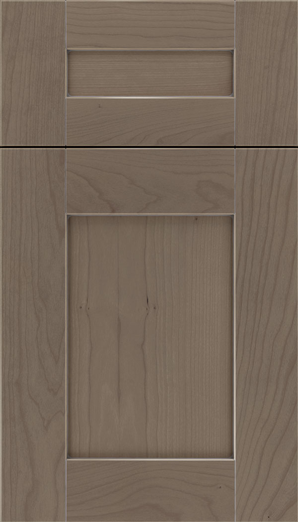 Pearson 5pc Cherry flat panel cabinet door in Winter with Pewter glaze