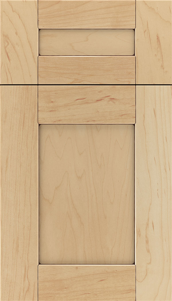 Pearson 5pc Maple flat panel cabinet door in Natural with Mocha glaze