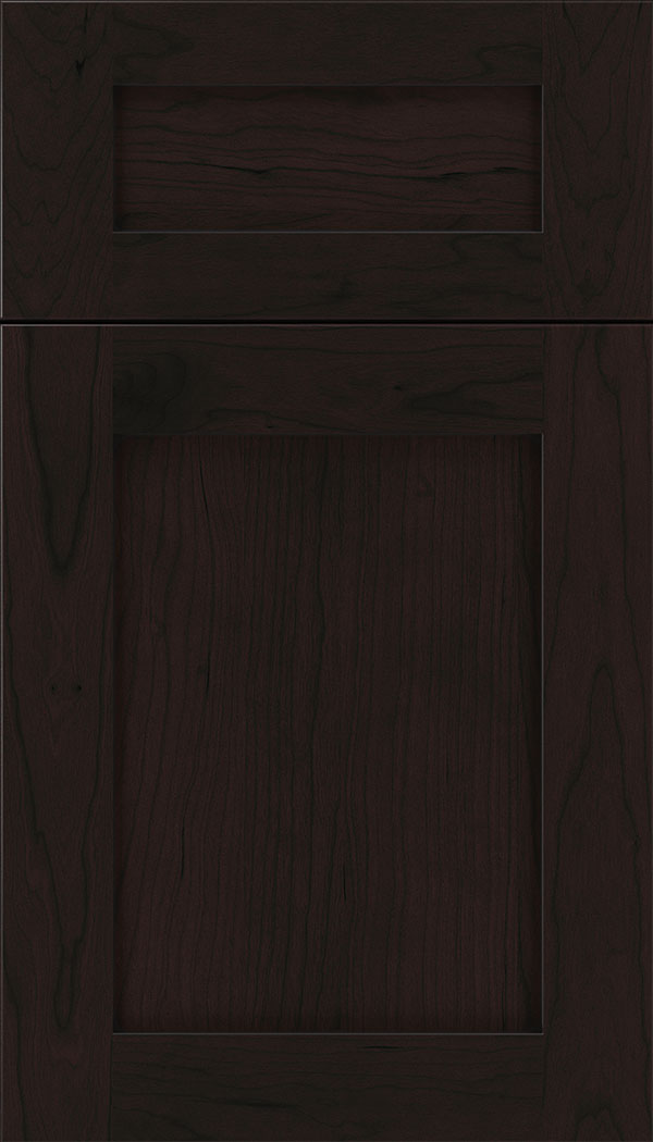 Plymouth 5pc Cherry shaker cabinet door in Espresso with Black glaze