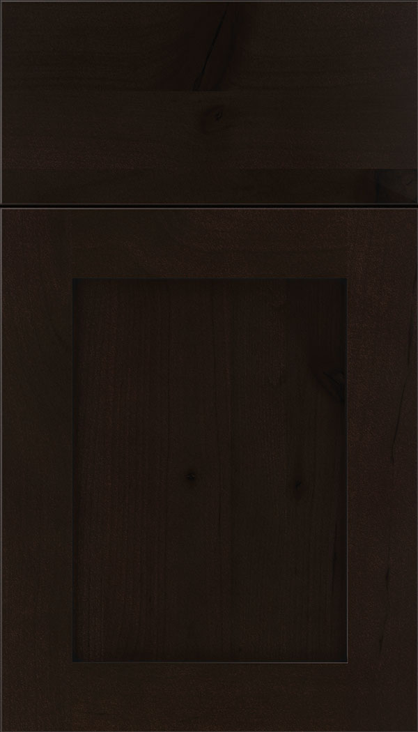 Plymouth Alder shaker cabinet door in Espresso with Black glaze