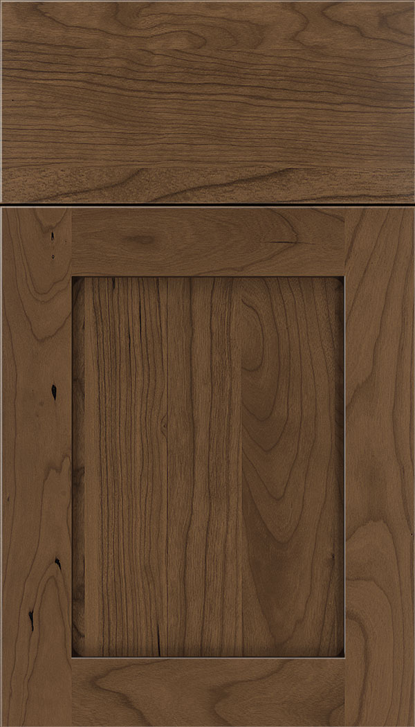Plymouth Cherry shaker cabinet door in Toffee with Mocha glaze