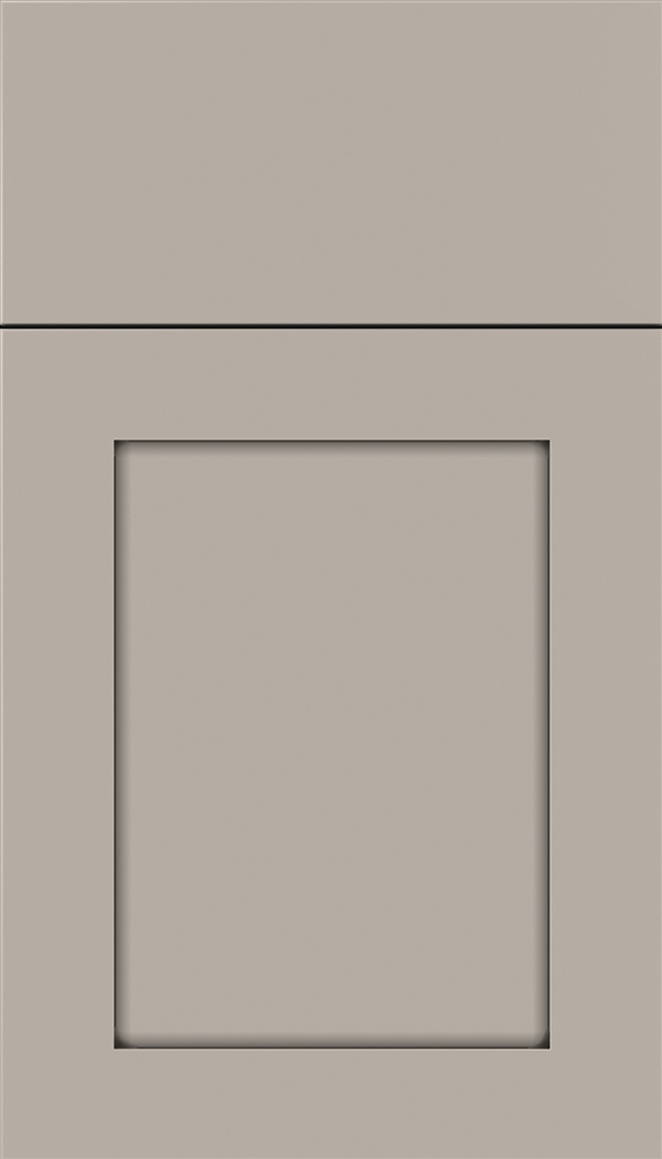 Plymouth Maple shaker cabinet door in Nimbus with Smoke glaze
