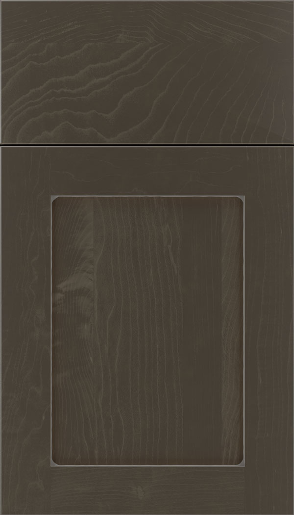 Plymouth Maple shaker cabinet door in Thunder with Pewter glaze