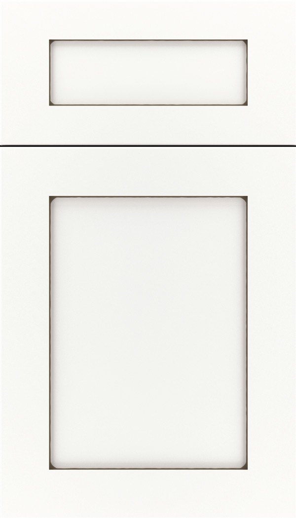 Salem 5pc Maple shaker cabinet door in Whitecap with Smoke glaze