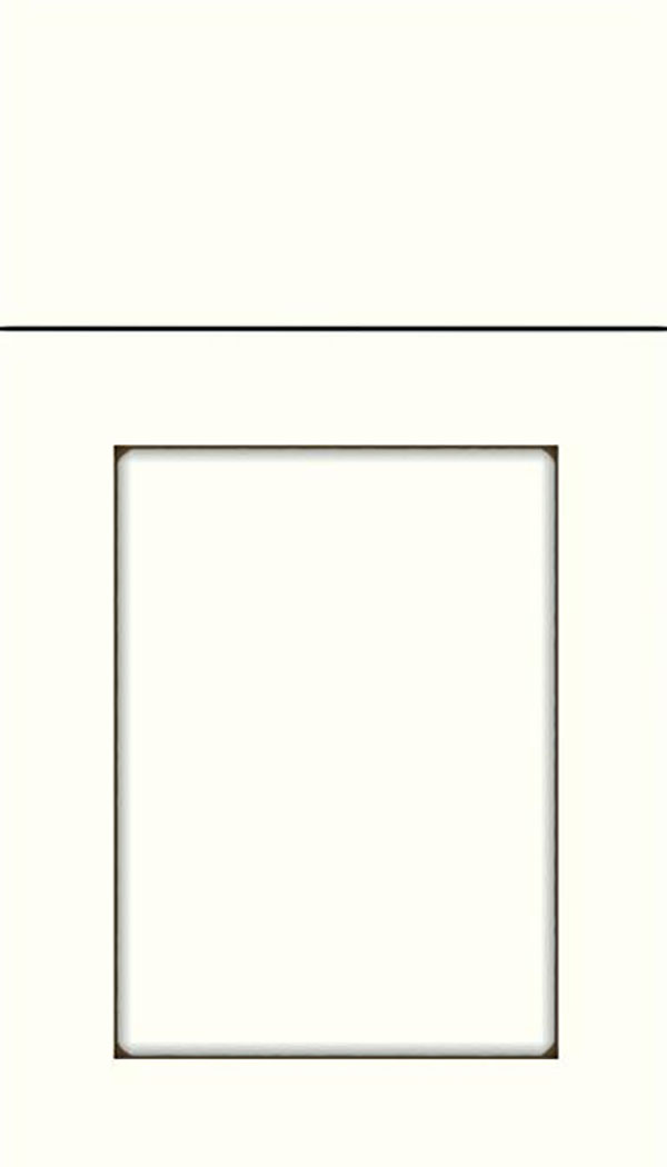 Salem Maple shaker cabinet door in Alabaster with Smoke glaze