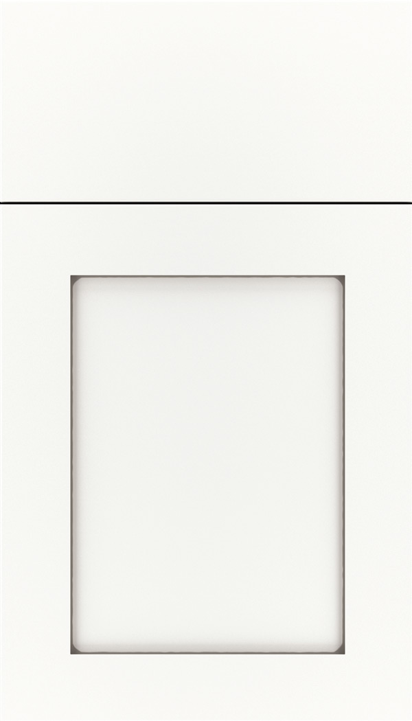 Salem Maple shaker cabinet door in Whitecap with Pewter glaze