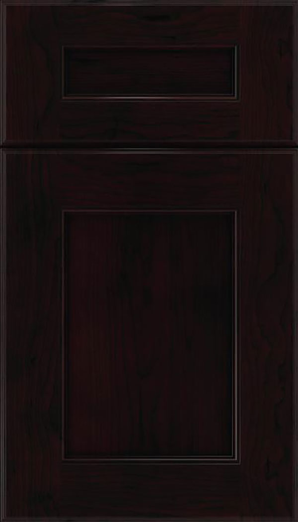 Tamarind 5pc Cherry shaker cabinet door in Espresso with Black glaze