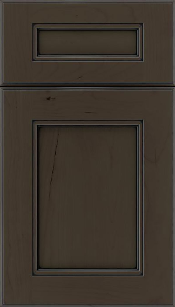 Tamarind 5pc Cherry shaker cabinet door in Thunder with Black glaze