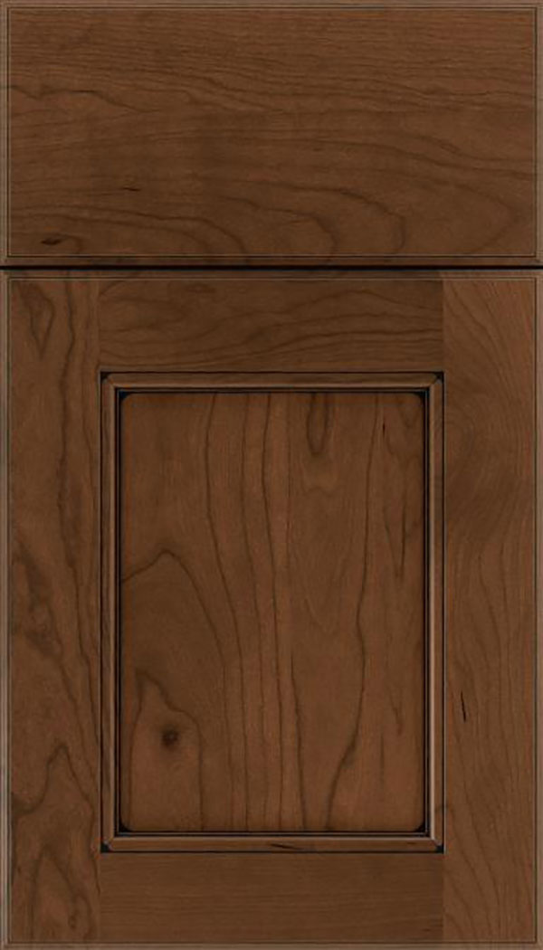 Tamarind Cherry shaker cabinet door in Sienna with Black glaze