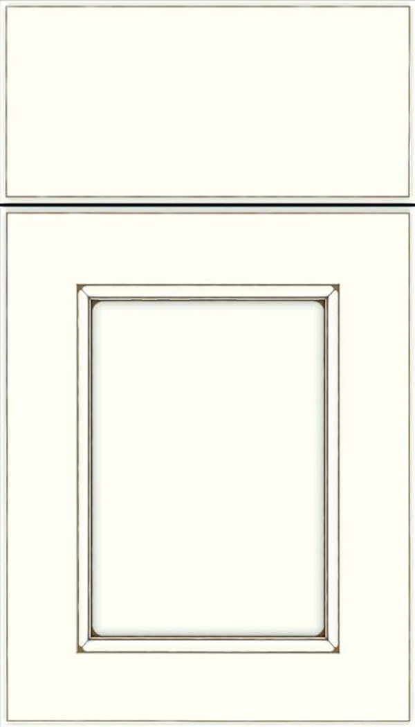 Tamarind Maple shaker cabinet door in Alabaster with Smoke glaze