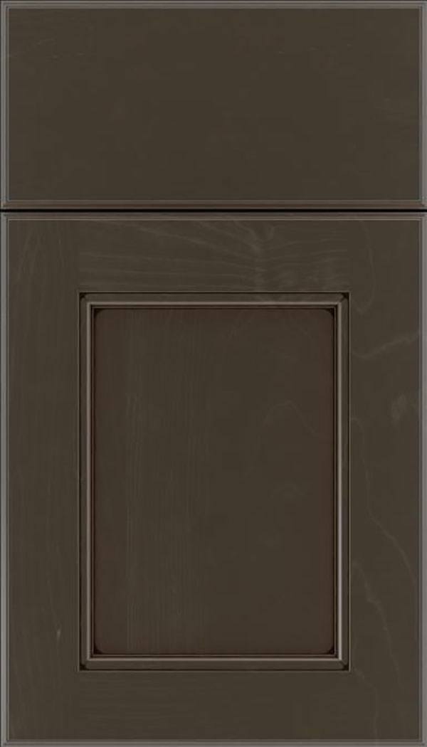 Tamarind Maple shaker cabinet door in Thunder with Black glaze
