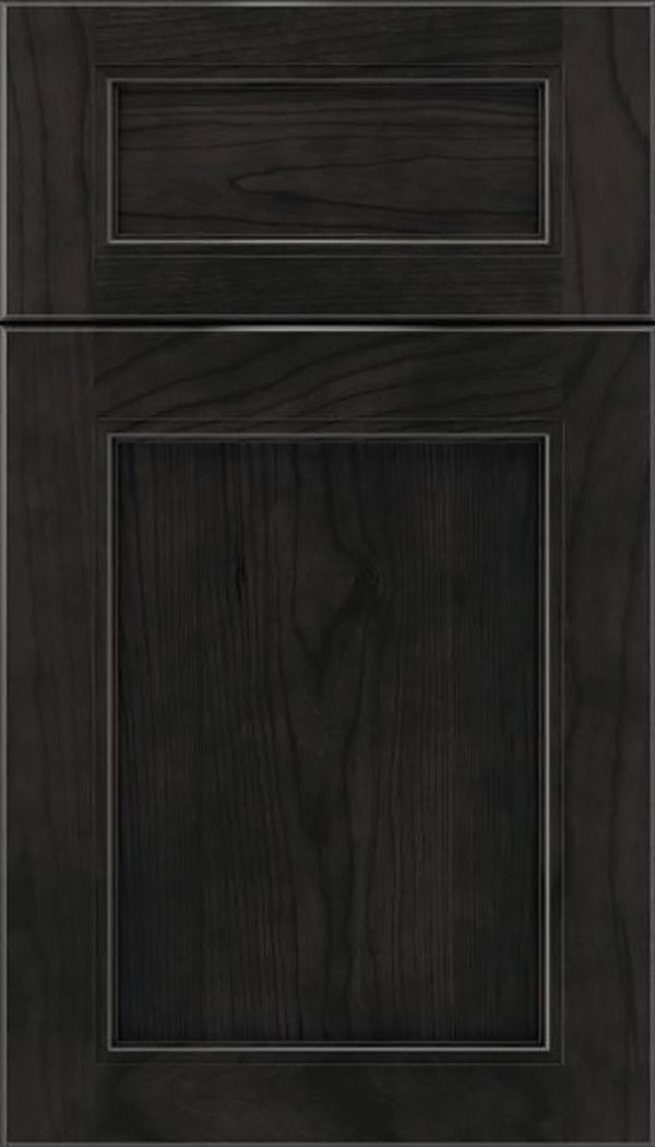 Templeton 5pc Cherry recessed panel cabinet door in Charcoal